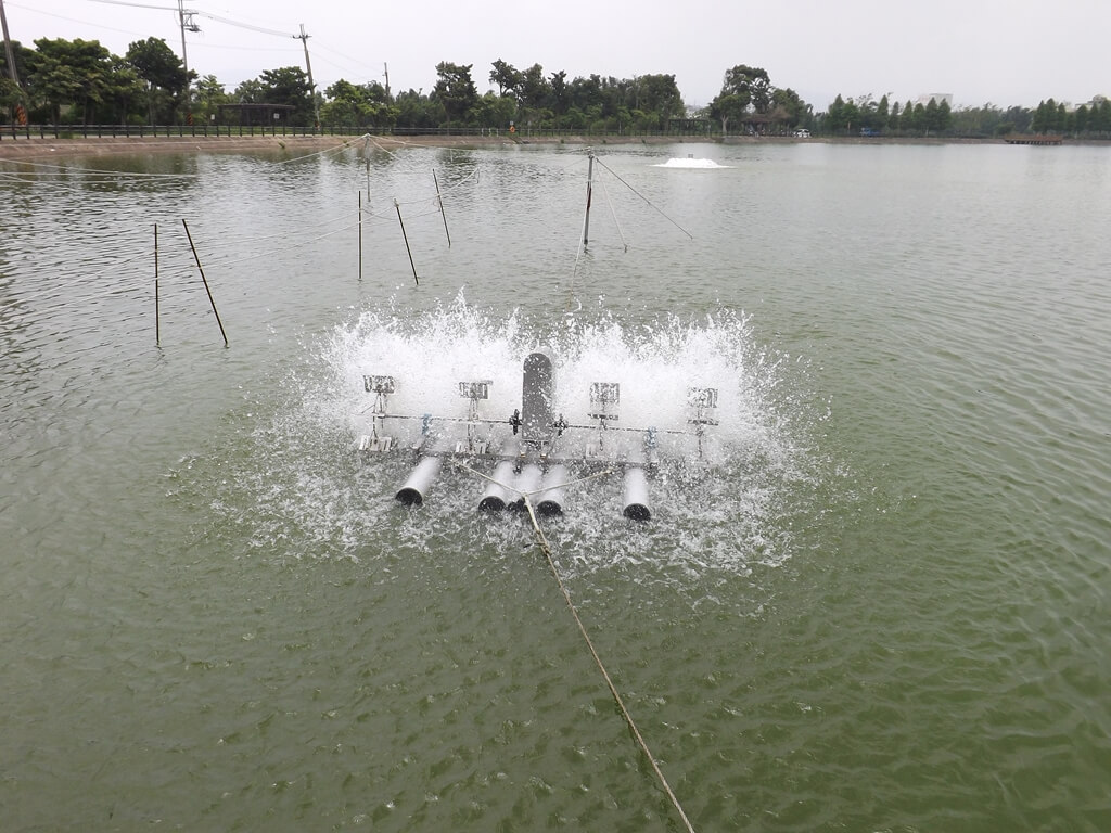 霄裡大池（霄裡池）的圖片：水上打氧氣的水車