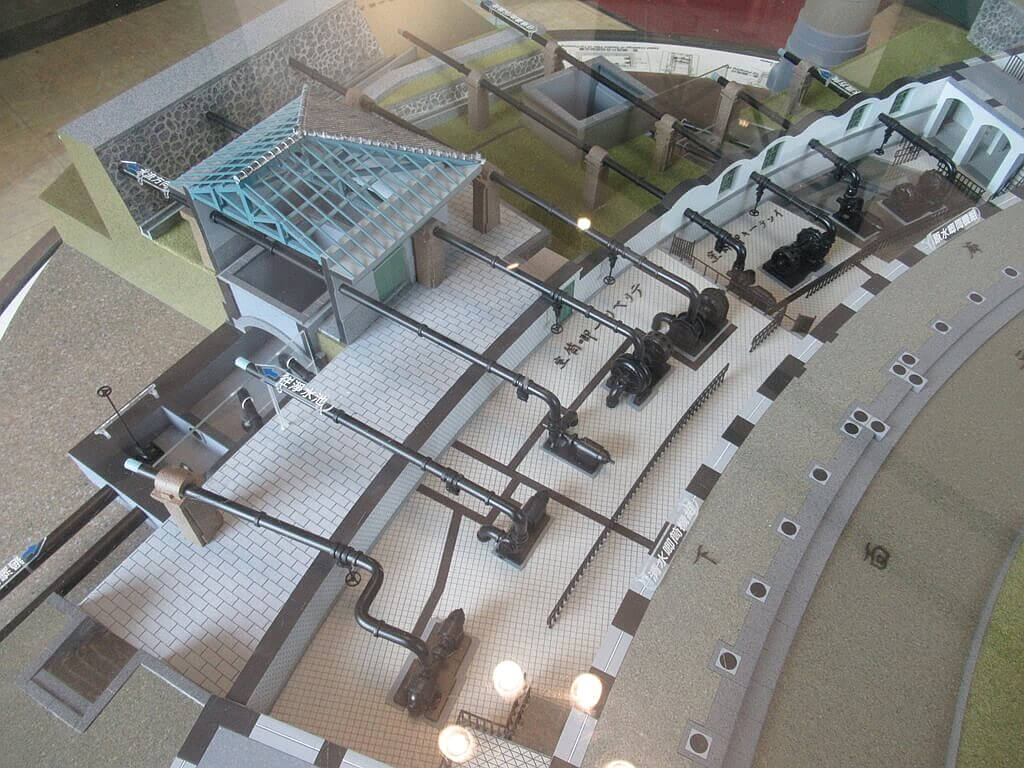 臺北自來水園區（自來水博物館）的圖片：自來水博物館內的抽水機模型