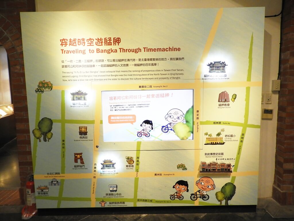 臺北市鄉土教育中心的圖片：穿越時空遊艋舺互動看板