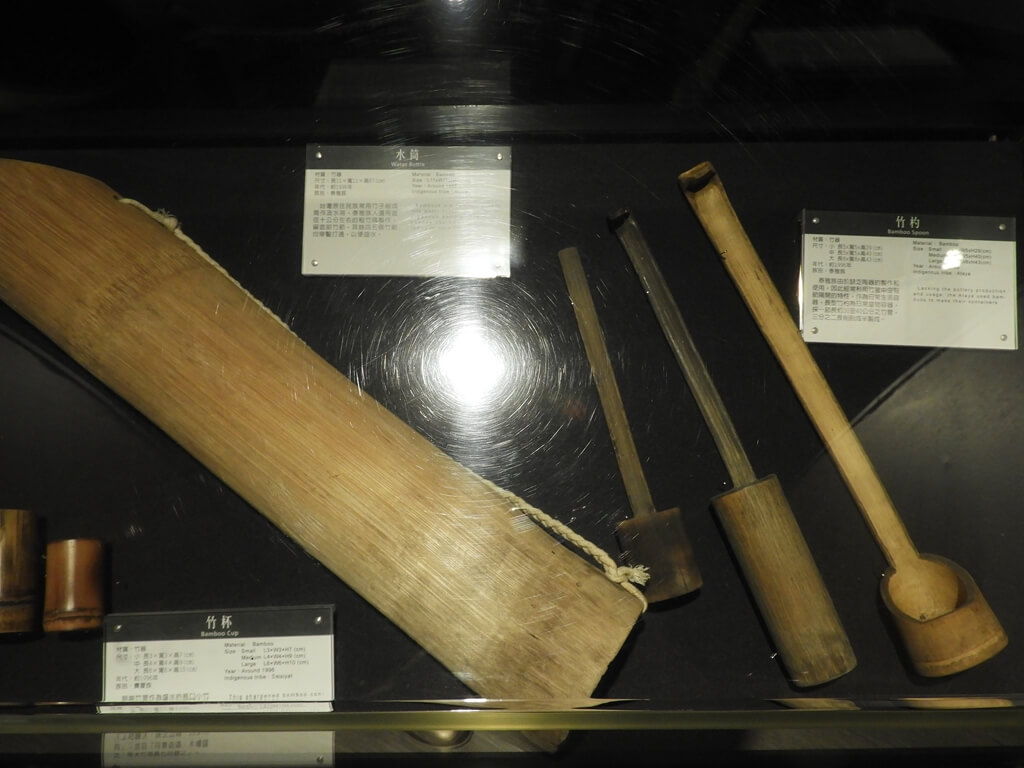 凱達格蘭文化館的圖片：竹杯、水桶及竹杓