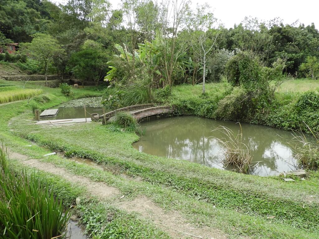 好時節農莊的圖片：梯田前的水池與小橋