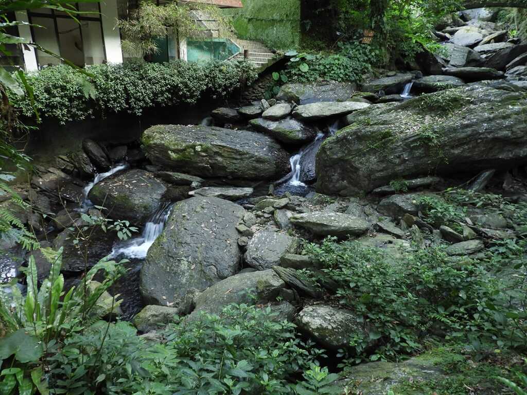 雲仙樂園的圖片：南勢溪裡的大石塊與涓涓細水