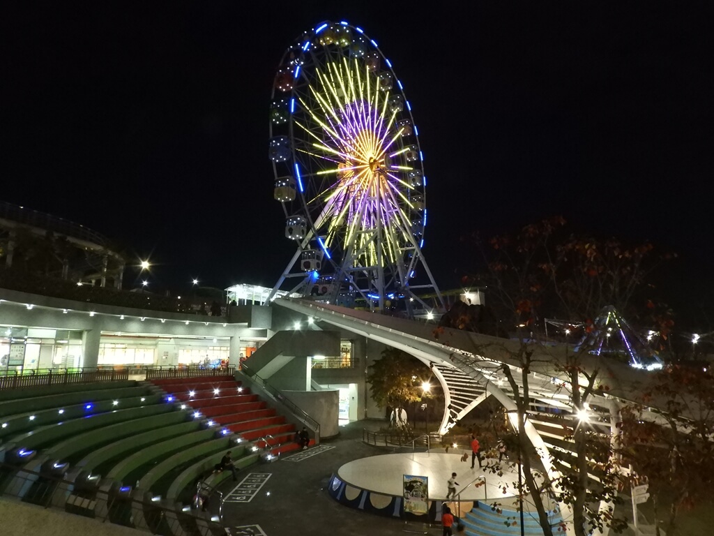 臺北市兒童新樂園的圖片：夜晚的水果摩天輪與樹蛙廣場